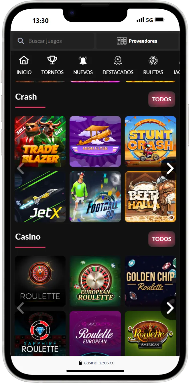 Juegos en Casino Zeus